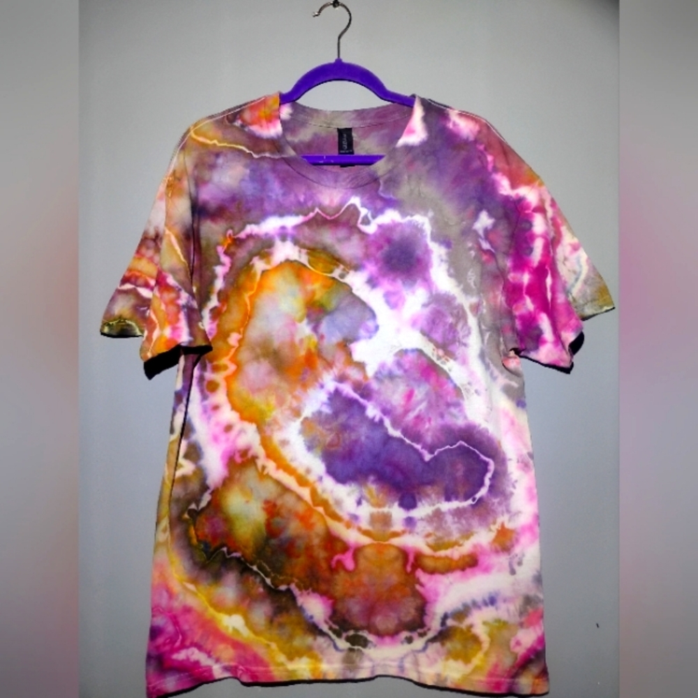 Handcrafted Custom Tie-dyed Geode shirt size Large